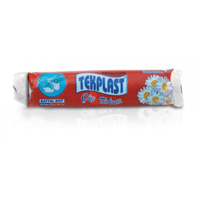 Tekplast Çöp Torbası 75x90cm Battal Siyah 10lu Tekplast Çöp Torbası 75x90cm Battal Siyah 10lu