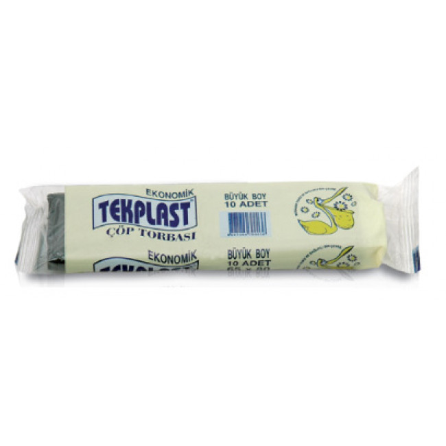 Tekplast Çöp Torbası 65x80cm Büyük 10lu Tekplast Çöp Torbası 65x80cm Büyük 10lu
