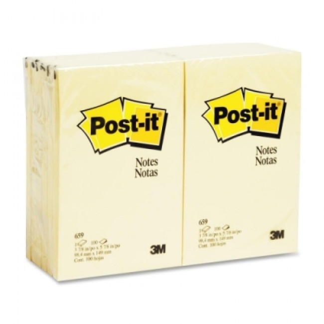 Post-it 659 Yapışkanlı Not Kağıdı Sarı 102X152mm 100 Yaprak Post-it 659 Yapışkanlı Not Kağıdı Sarı 102X152mm 100 Yaprak