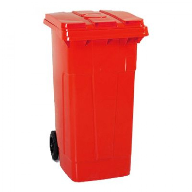 Plastik Çöp Konteyneri 240lt Kırmızı