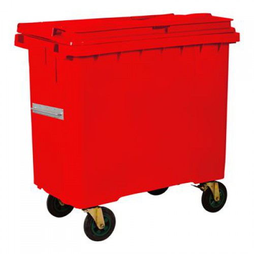 Plastik Çöp Konteyneri 770lt Kırmızı