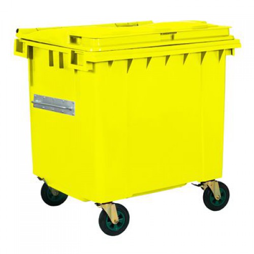 Plastik Çöp Konteyneri 1100lt Sarı